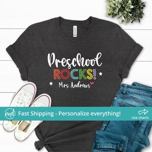 Preschool Rocks Shirt, Preschool Rocks Tshirt, Shirts for Preschool Teachers Shirt Personalize, Gift For Preschool Teacher Tshirt, First Day