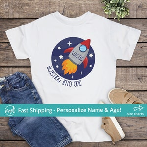 1st Birthday Space Theme Shirt, Spaceship Birthday Shirt, Space 1st Birthday Shirt Personalized, First Birthday Space Theme Shirt