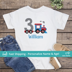 Train 3rd Birthday Shirt Boy, Custom Train Birthday Shirt 3, Personalized Train Shirt Toddler Boy Birthday, 3 Year Old Birthday Shirt Boy