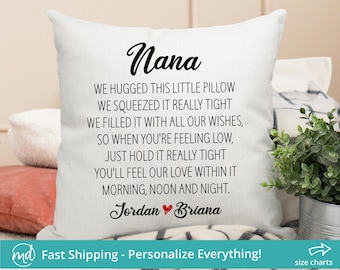 Christmas Gift For Nana Pillow, We Hugged This Pillow, Personalized Nana Gifts From Grandkids, Nana Christmas Gift, Hugs Pillow For Grandma