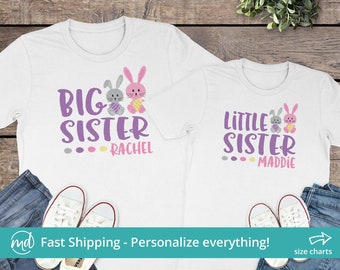 Personalized Easter Sister Shirts, Siblings Matching Easter Shirts, Sister Easter Outfits, Personalized Matching Easter Outfits Sisters