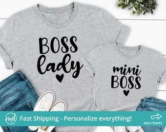 Boss Lady Mini Boss Shirt, Mom And Baby Matching Outfits, Mom and Me Shirts, Matching Mother Daughter Outfits, Mom and Baby Gift For New Mom
