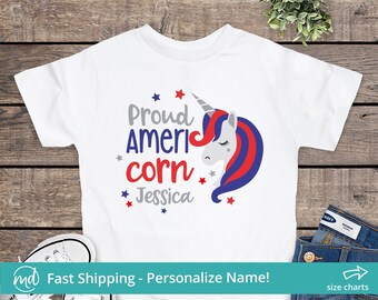 Americorn Shirt, 4th of July Shirt Unicorn, Unicorn 4th of July Shirt, Girls Fourth of July Shirt, July 4th Unicorn, 4th of July Shirt Girls