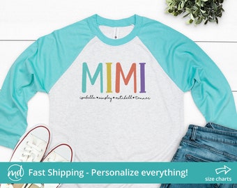 Mimi Shirt With Grandkid Names, Personalized Gift For Mimi, Personalized Grandma Shirt With Grandkids Names, Mimi Gift For Mothers Day Shirt