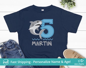 Shark 5th Birthday Shirt, Boy Birthday Shark Shirt, Fifth Birthday Shirt Boy, Shark Shirt Birthday, Personalized Birthday Shirt 5 Year Old