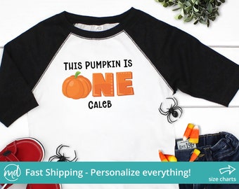 Our Little Pumpkin Is Turning One Shirt, This Little Pumpkin is One Shirt, Boy Pumpkin Birthday Shirt, Pumpkin 1st Birthday Outfit Boy