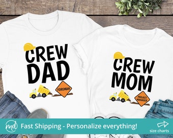 Construction Crew Birthday Shirts For Mom and Dad, Construction Family Shirts, Dump Truck Birthday Shirts, Matching Construction Shirts