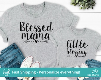 Blessed Mama Mamas Blessing Shirt, Mommy and Me Outfits Girl, New Mom and Baby Shirt, Mommy And Me Shirts, Matching Shirts Mom And Daughter