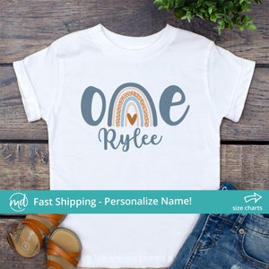 Boho Rainbow 1st Birthday Outfit, Boho Rainbow Girls First Birthday Outfit, Personalized 1st Birthday Shirt For Girls First Birthday Shirt image 1