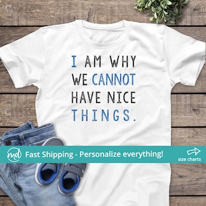 Funny Toddler Shirt, I Am Why We Cannot Have Nice Things, Toddler Tshirt, Funny Tshirts image 1