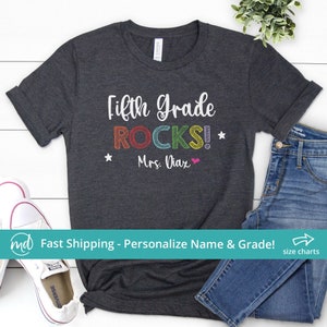 5th Grade Rocks Shirt, Fifth Grade Teacher Shirt Personalized 5th Grade Teacher Shirt, Matching Teacher Shirts 5th Grade Team Shirts