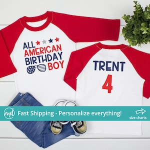 4th Of July Birthday Shirt Boy, 4th Of July Birthday Outfit Boy, 4th Of July Birthday Boy Outfit, Fourth Of July Birthday Shirt All American