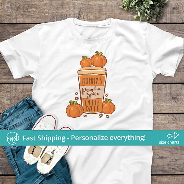 Mommys Pumpkin Spice Latte Date Shirt, Kids Pumpkin Spice Outfit, Pumpkin Spice Latte Shirt, Pumpkin Spice Shirt Toddler Pumpkin Spice Shirt