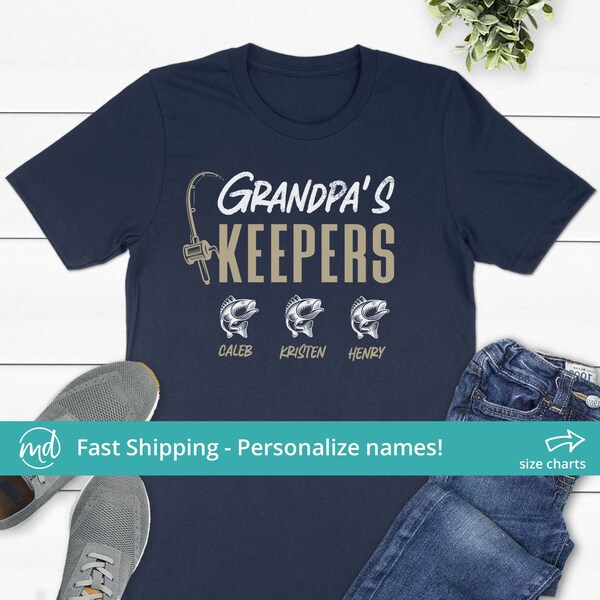 Fathers Day Gift For Grandpa Shirt With Grandkids Names, Grandpa Fishing Shirt Grandpa Shirt With Names, Grandpa Fishing Gift From Grandkids