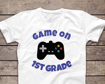 Game On 1st Grade Shirt Boy, Boys First Grade Shirts, Boys Back To School Shirt, First Grade Shirt Boy, Back To School Shirt For Boy BA-010