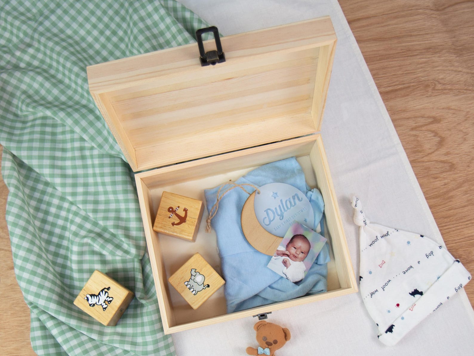 Personalized Baby Keepsake Box, Baby Boy Memory Box With Name, Wooden ...