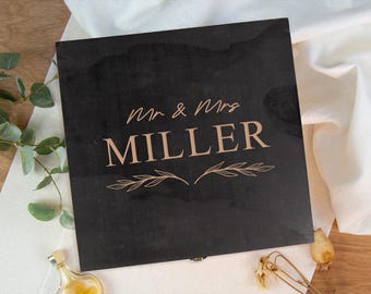 Engraved Wedding Keepsake Box Personalized, Wedding Memory Box for Wedding Cards, Engagement Gift for Couple, Personalized Wedding Gift Idea