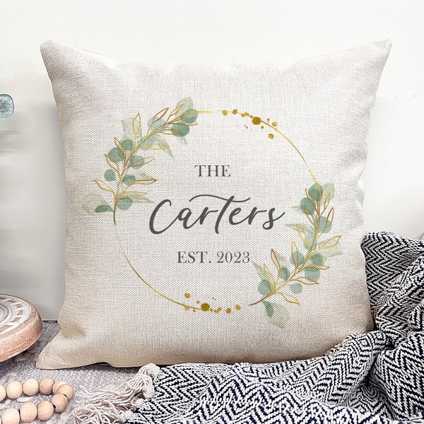 Custom Wedding Gift For Couple, Wedding Pillow With Date, Last Name Gifts, Personalized Wedding Gift For Bride And Groom Established