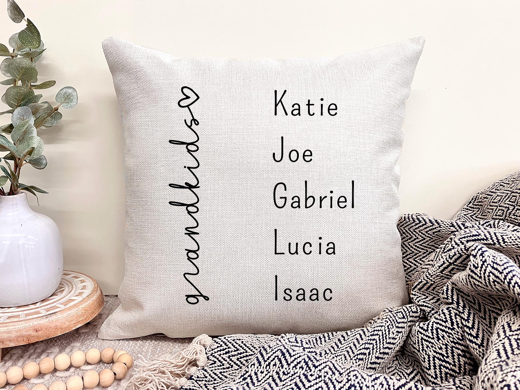 Personalized Grandma Pillow, Grandkids Pillow, Grandchildren Pillow, Personalized Grandparent Gift With Grandkids Name Pillow For Grandma