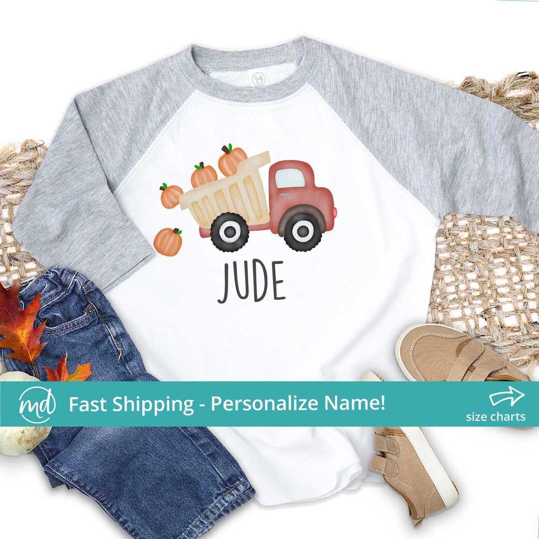 Camion à benne basculante Toddler Boy Pumpkin Shirt, Toddler Boys Fall