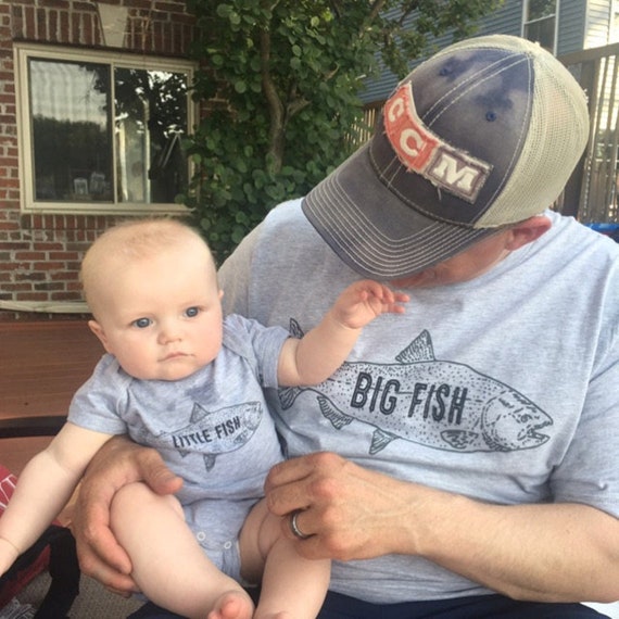 Dad and Baby Matching Shirts, Matching Dad and Baby Shirts, Big Fish Little  Fish, Fish Outfit, Dad Son Shirts, Fishing Shirt 