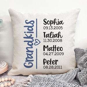 Grandma Mothers Day Gift, Grandparent Pillow, Personalized Gift For Grandma Pillow, Nana Gifts, Custom Pillow with Grandchildren Names