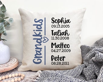 Personalized Grandparent Pillows, Grandkids Names Pillow, Personalized Grandparent Gifts, Grandparent Gifts Personalized Grandma Pillow