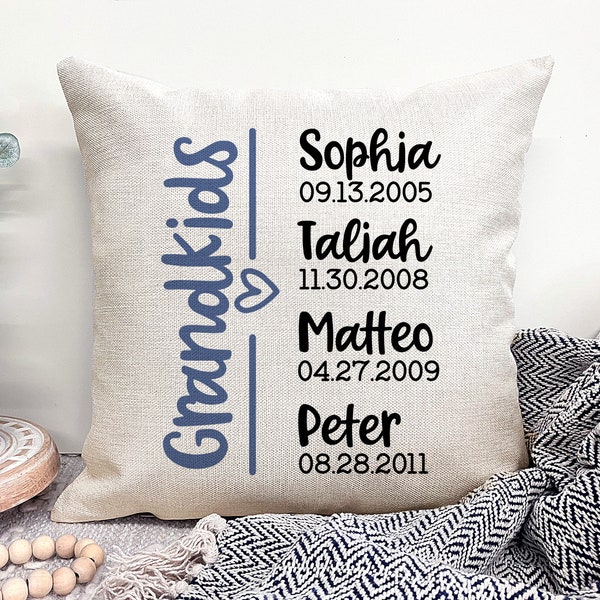 Personalized Grandparent Pillows, Grandkids Names Pillow, Personalized Grandparent Gifts, Grandparent Gifts Personalized Grandma Pillow