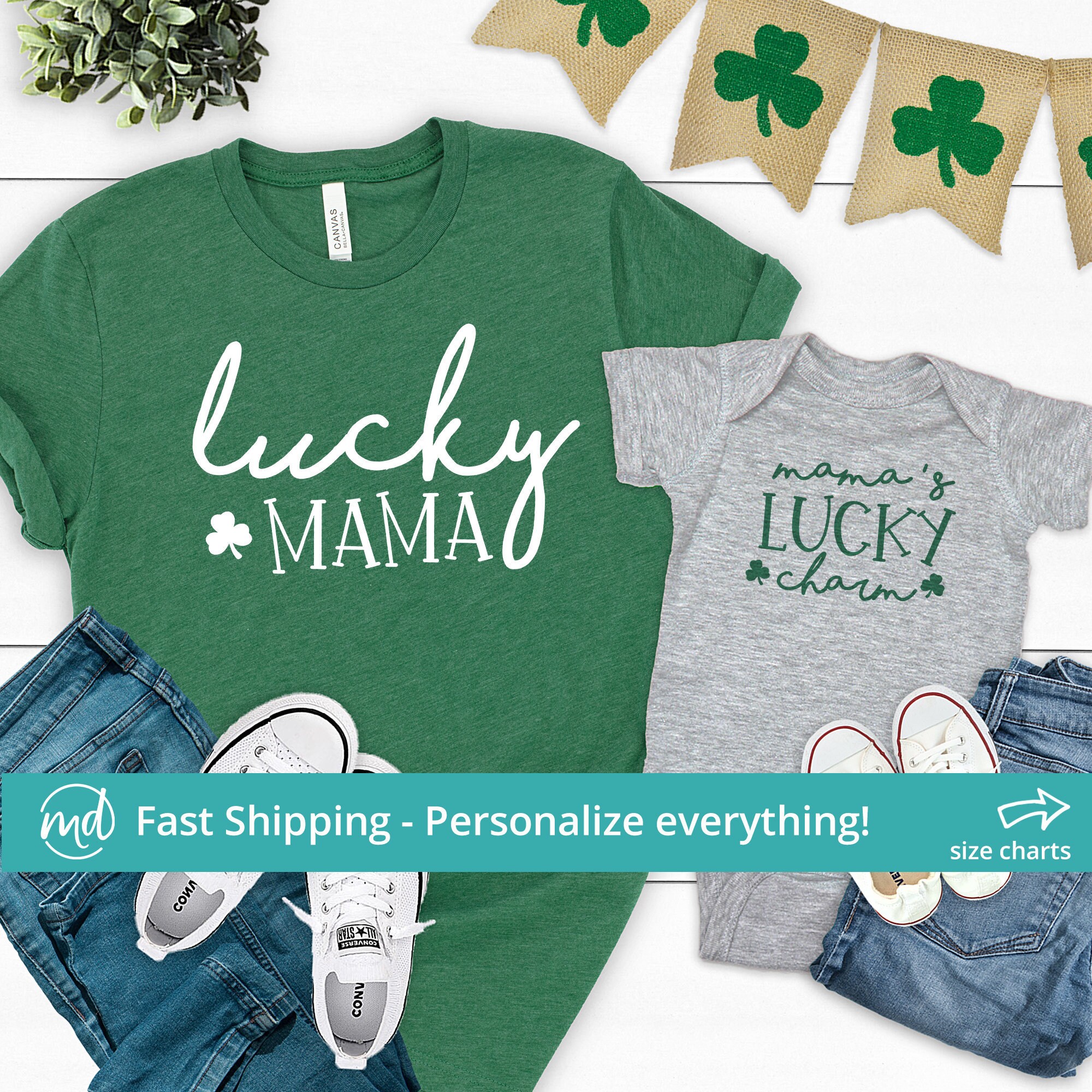 One Lucky Mama, Mom, Girl, Boy, Cute St. Patricks Day Shirt, Matte or –  Birdhouse Design Studio, LLC