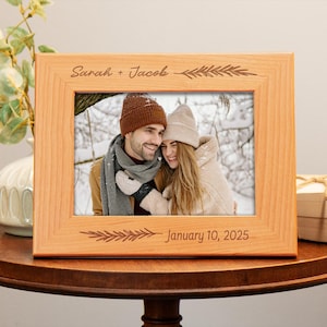 Wedding Picture Frame, Personalized Wedding Gift for Couple, Wedding Photo Frame Bridal Shower Gift for Her, Custom Wood Picture Frames