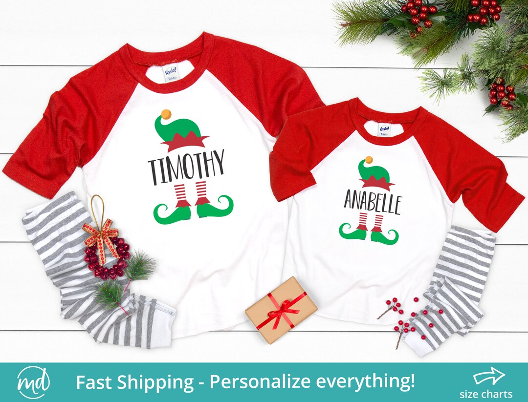 Matching Elf Pajamas Kids Christmas Pajamas, Elf Christmas Jammies