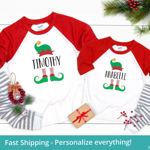 Matching Elf Pajamas Kids Christmas Pajamas, Elf Christmas Jammies, Sibling Matching Christmas Pajamas, Holiday Pajamas For Toddler Elf Pjs