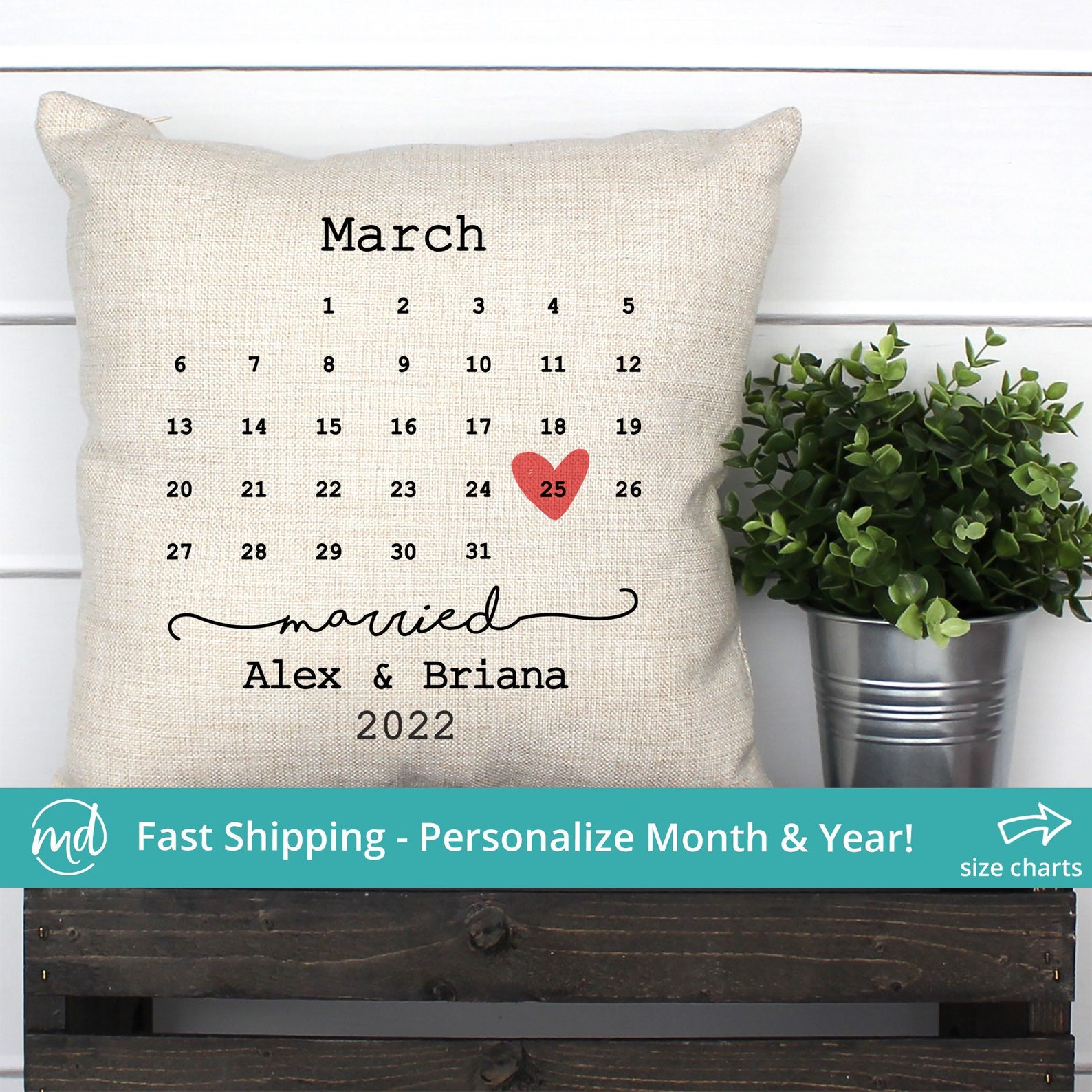 Personalized Wedding Pillow With Date Wedding Date Pillow Etsy