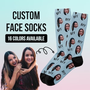 Personalized Best Friend Christmas Gift, BFF Socks, Funny Gift For Best Friends Socks, BFF Christmas Gift, Custom Face Socks, Bestie Gifts