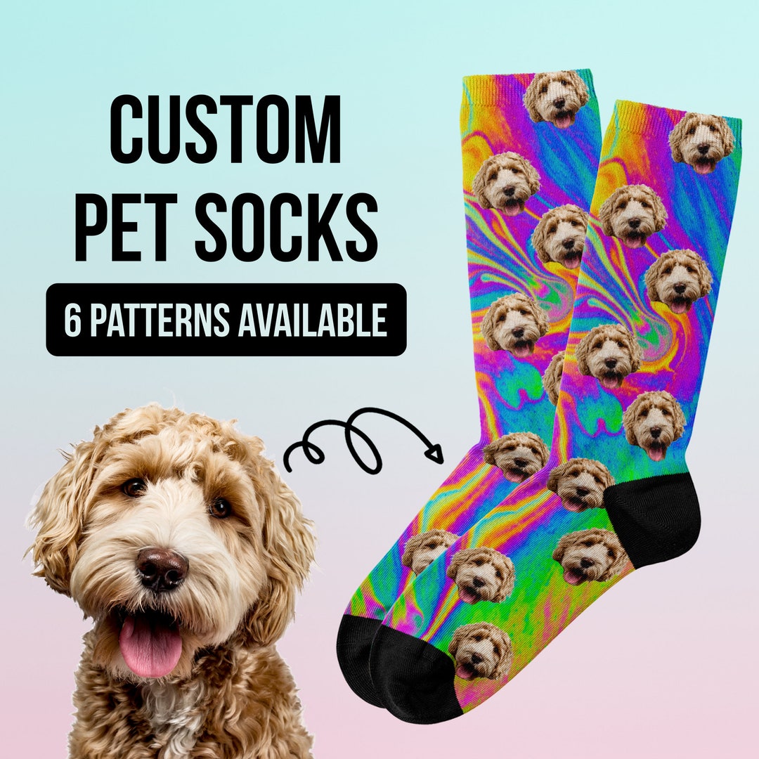 Socks With Dogs Face, Customized Dog Socks, Pet Socks Personalized