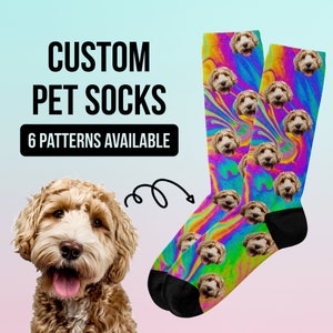 Socks With Dogs Face, Customized Dog Socks, Pet Socks Personalized, Personalized Dog Photo Gift, Cat Socks Custom Pet Socks, Dog Lovers Gift