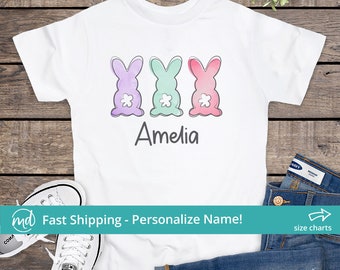 Personalized Easter Shirt For Girls, Easter Bunny Shirt, Kids Easter Shirts, Toddler Girl Easter Shirt Personalized, Girl Easter Outfit