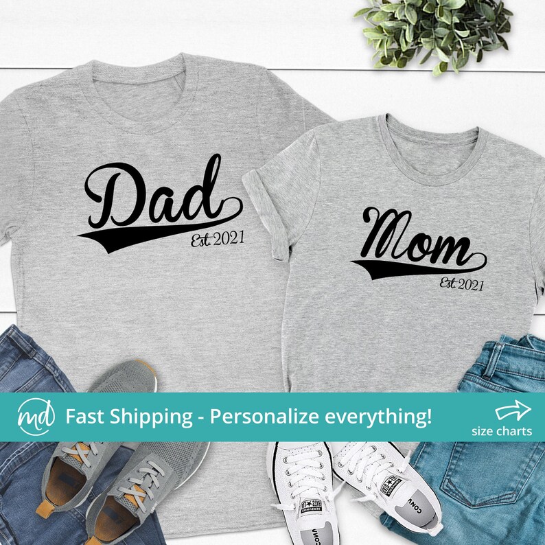 Mom and Dad Shirts New Parent Gifts Matching Couple Shirts - Etsy Israel