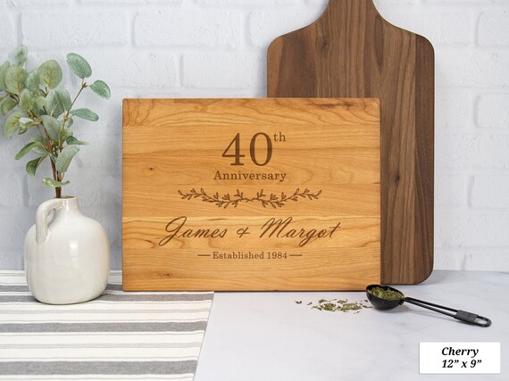 Cutting Boards Personalized - 40th Anniversary gift