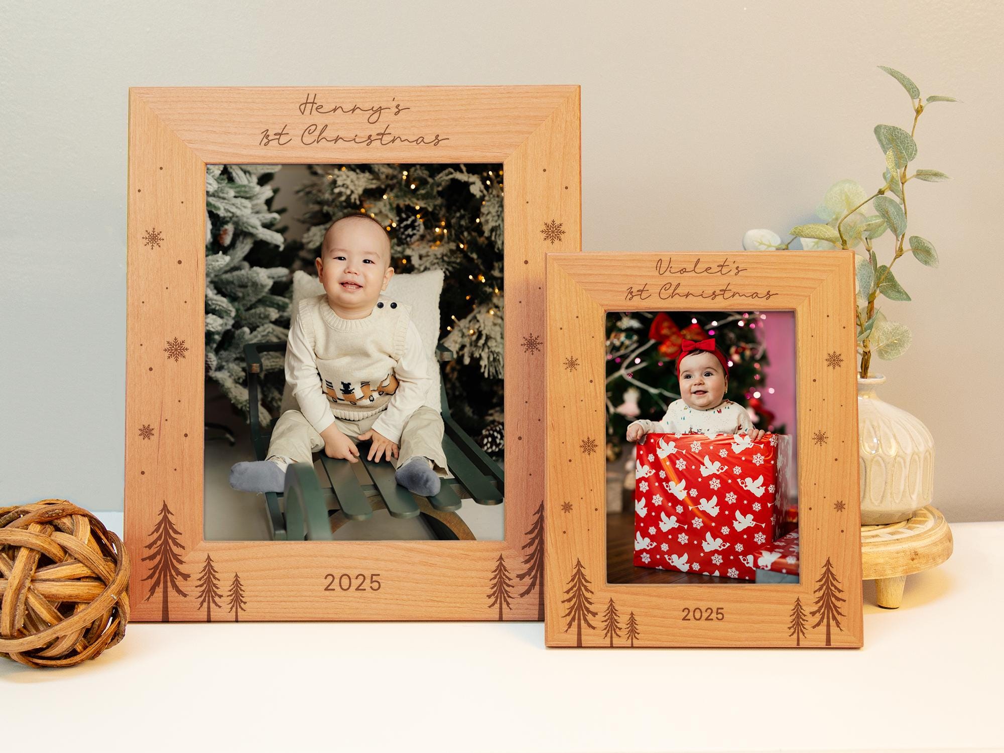 Baby First Christmas Picture Frame Personalized, My 1st Christmas Photo ...