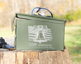 250th Anniversary USA Ammo Can, 4th of July Gifts, American Flag Ammo Box, Independence Day Patriotic Gifts for Him, America 250 Merchandise