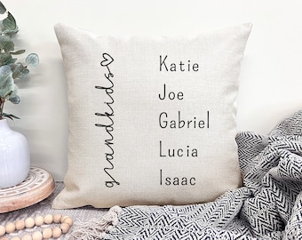 Personalized Grandma Pillow, Grandkids Pillow, Grandchildren Pillow, Personalized Grandparent Gift With Grandkids Name Pillow For Grandma