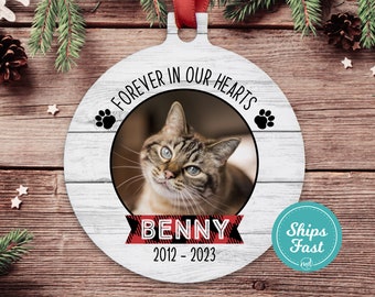 Cat Memorial Ornament With Photo, Cat Loss Christmas Ornament, Loss of Cat Ornament, Cat Remembrance Ornament, Pet Memorial Ornament