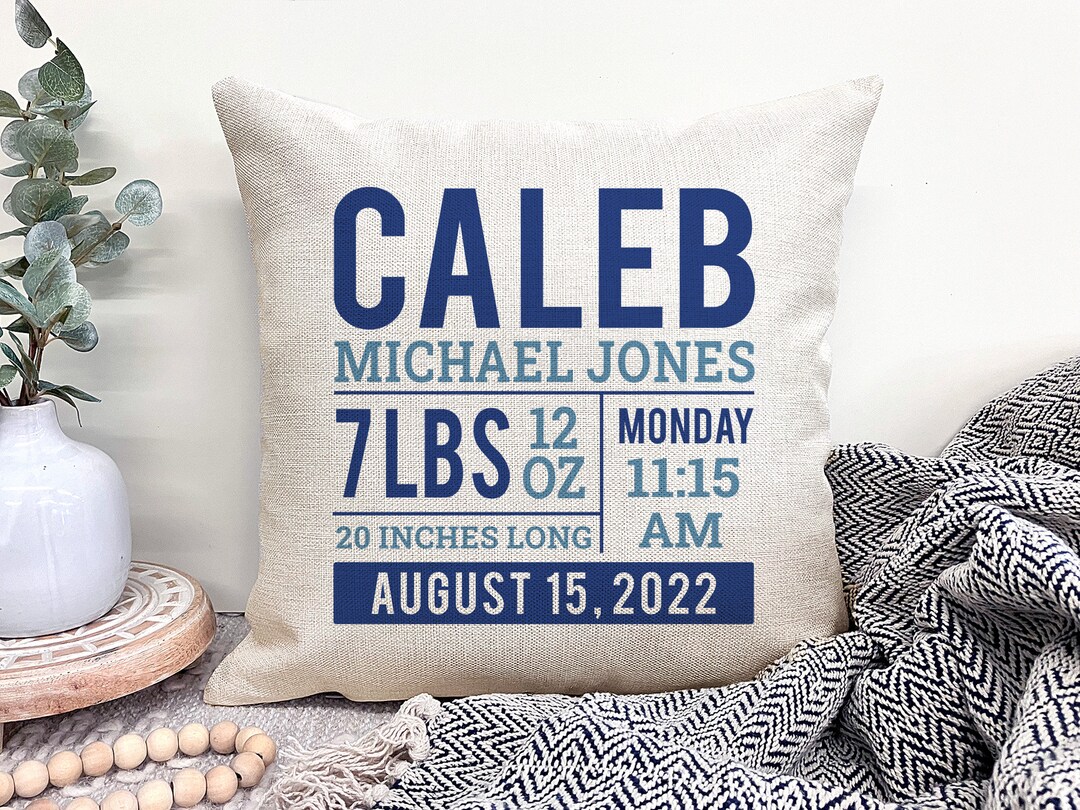 Baby Birth Stats Pillow, Birth Announcement Pillow, Gift for New