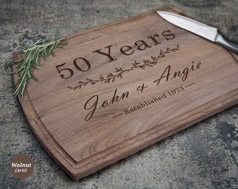 50th Anniversary Cutting Board, Personalized 50th Anniversary Gifts For Parents, Custom Cutting Board Anniversary, 50 Year Anniversary Gift