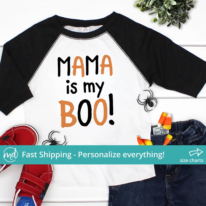 Mama is My Boo Tshirt Baby Boy Halloween Shirt Boy Toddler Etsy