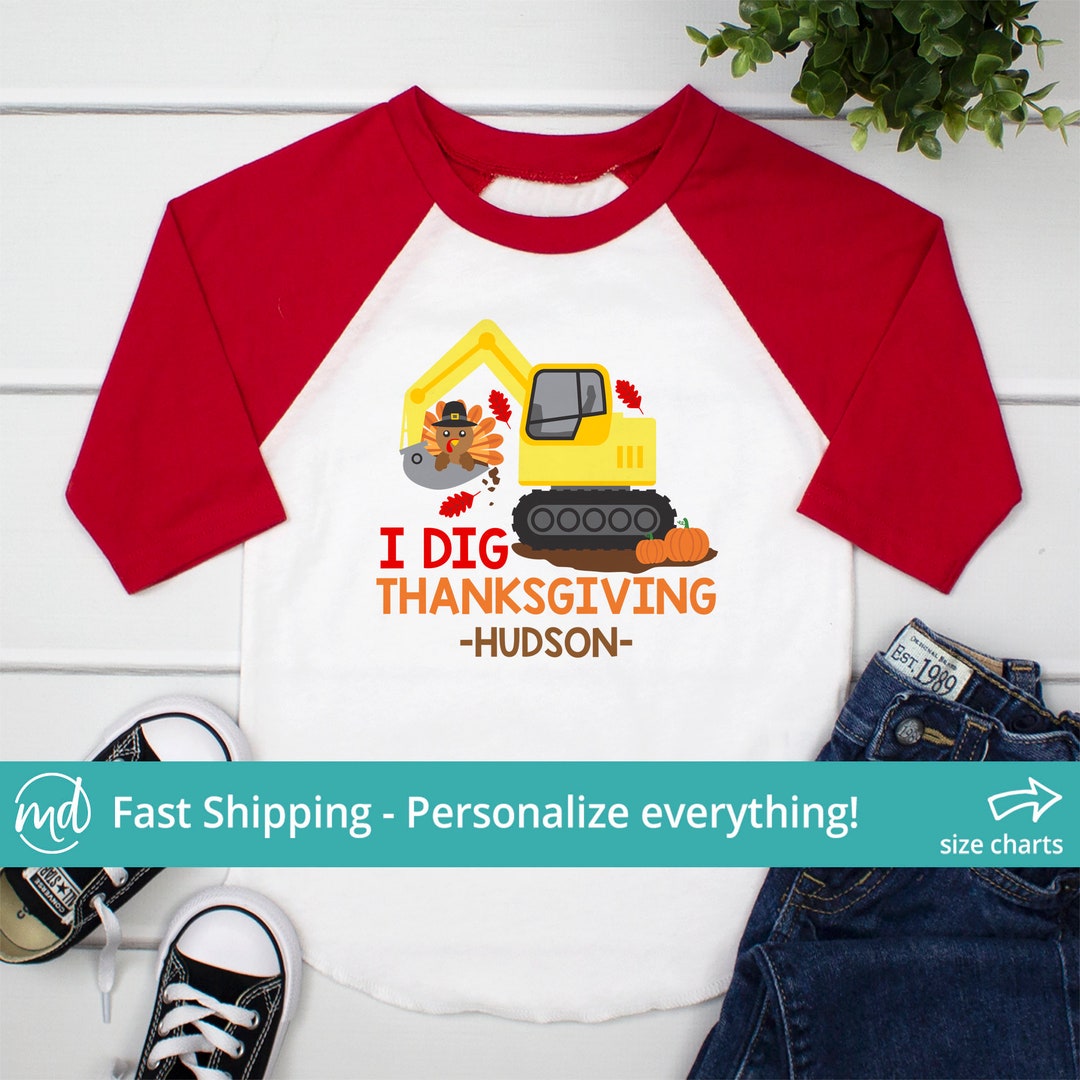I Dig Thanksgiving Shirt Boys Toddler Boy Thanksgiving Shirt Etsy