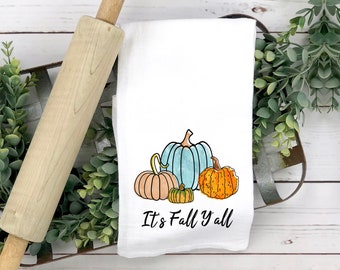 Its Fall Yall Decor, Pumpkin Decor For Kitchen, Kitchen Towels Fall Hand Towels, Flour Sack Towel, Personalized Fall Tea Towels TOW-024