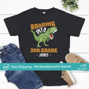 Dinosaur Back to School Shirt 2nd Grade, First Day of 2nd Grade Shirt, Second Grade Shirt Boy First Day Of School Shirt, Boy 2nd Grade Shirt