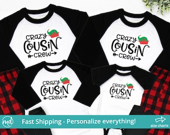 Crazy Cousin Crew Pajamas, Christmas Pjs Cousin Crew Pajamas Christmas, Cousin Crew Christmas Shirts, Custom Christmas Pajamas For Cousins